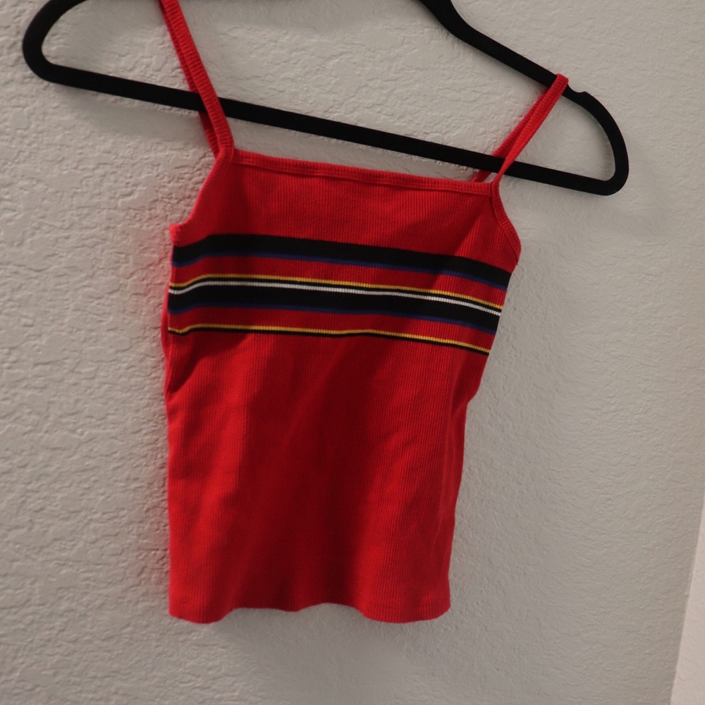 Forever 21 red striped crop top